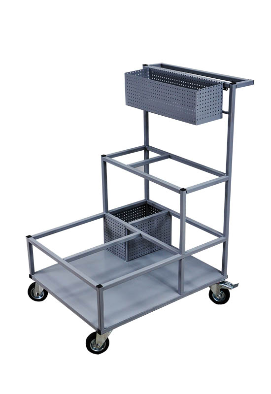 Візок медичний внутрішньокорпусний універсальний 600х725х1000мм Сірий Грунт+емаль КОМПРЕД OL357